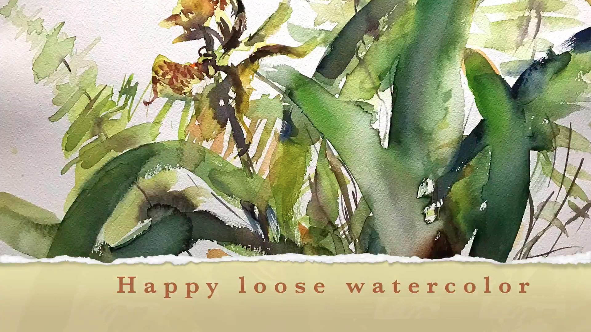 Fröhliches, leichtes Malen einer Topfpflanze mit Wasserfarben (oder