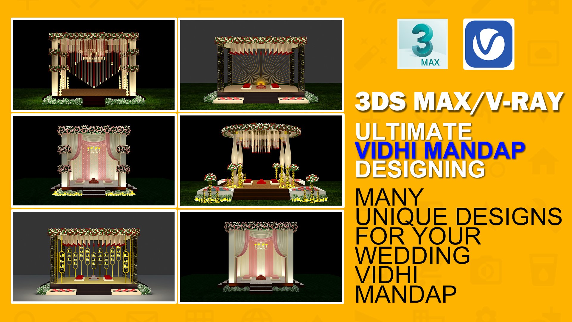 How to Create Beautiful Vidhi Mandap Designs in 3dsmax &amp; Vray in Hindi ...