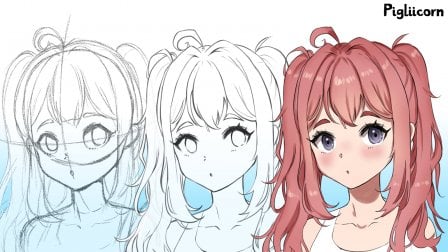 How to Digitally Draw: Semi Realistic Anime Hair