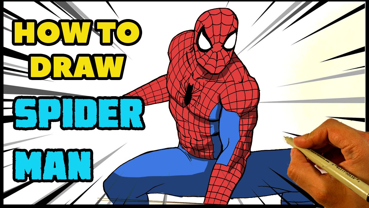 how to draw spiderman step by step