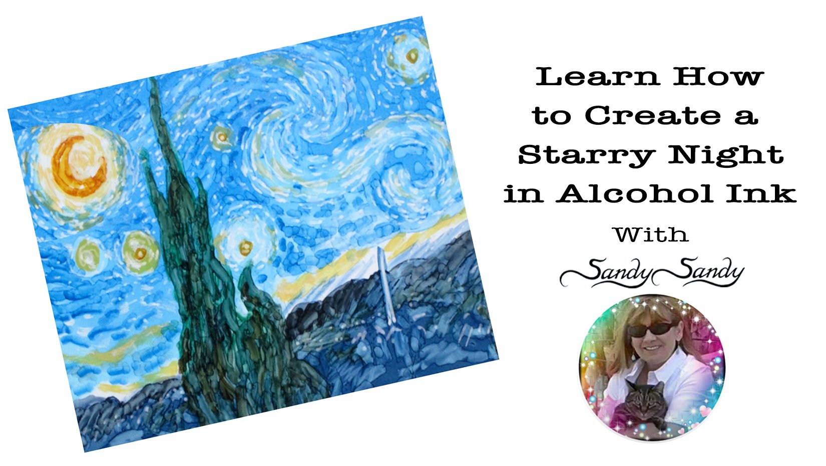 Paint Van Gogh's Starry Night in Alcohol Ink • Easy & Fun for