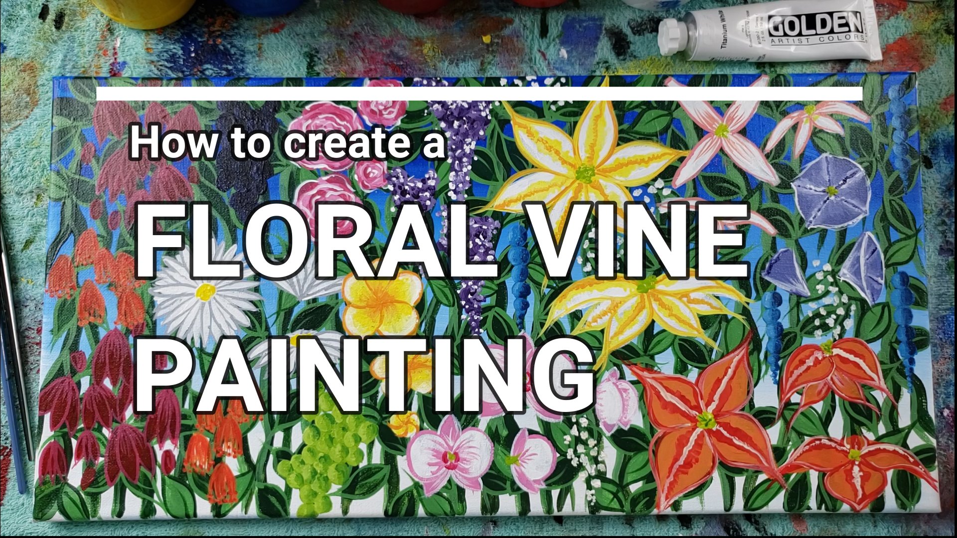 How to Create a Floral Vine Painting with Acrylics Michelle Mildred