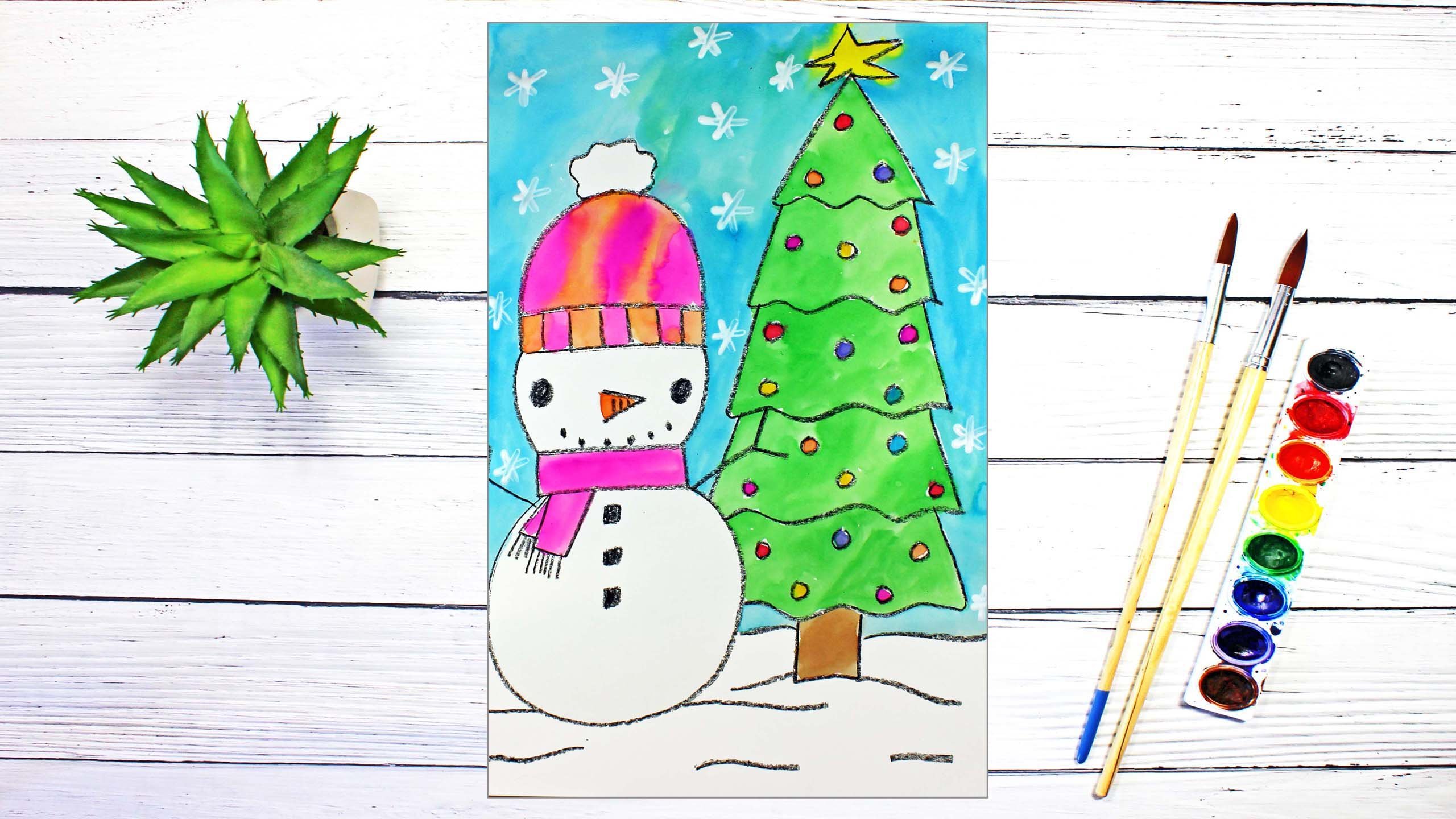 Comment dessiner un bonhomme de neige de Noël étape par étape