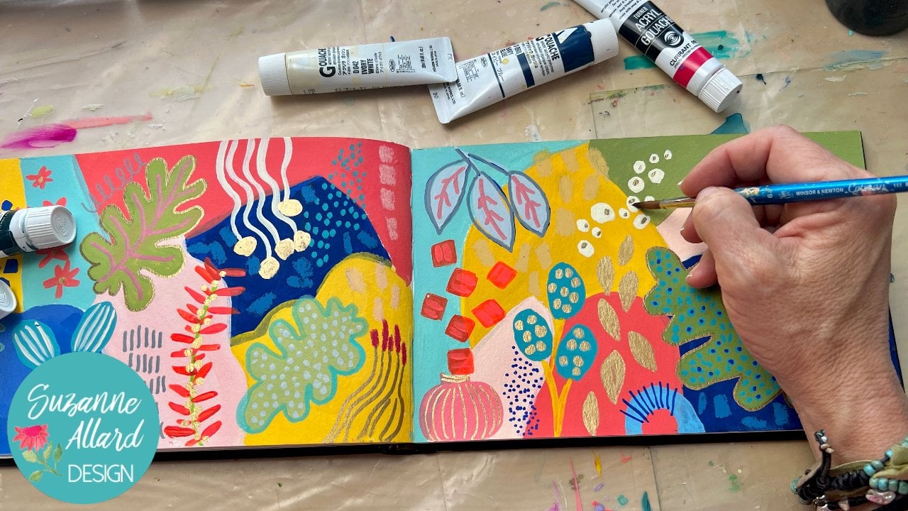 5 Colorful Sketchbook Abstracts!, Suzanne Allard