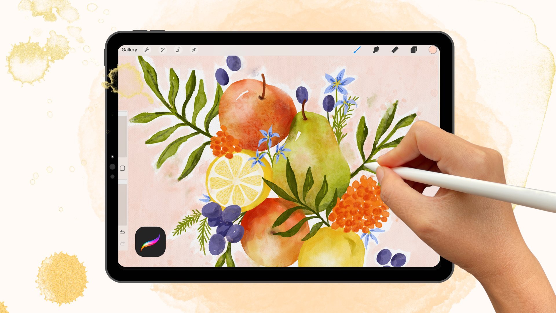 Pintando flores com aquarela digital em Procreate, Phuong Lempinen