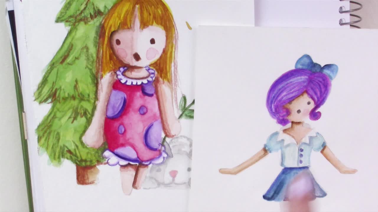 Cuzinhos de aquarela: Natalie simples (2ª classe da série) | Lisa