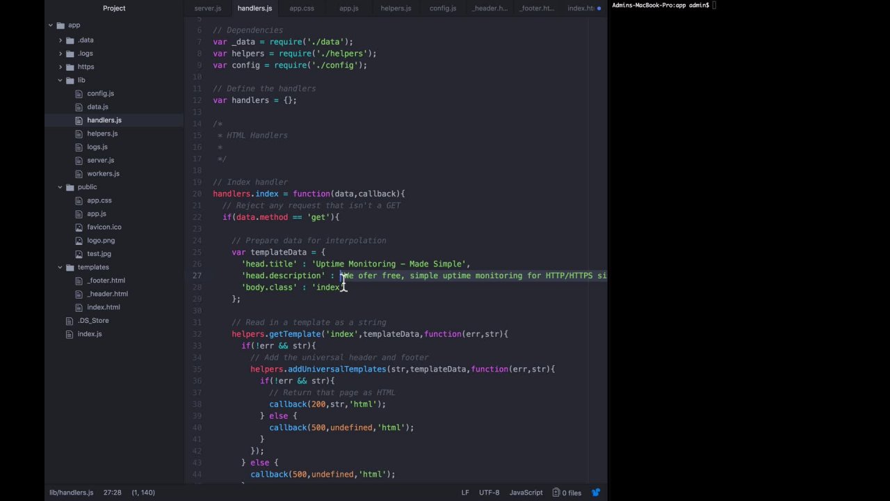 The Node.js Master Class - No Frameworks, No NPM, No Dependencies | Pirple  . com | Skillshare