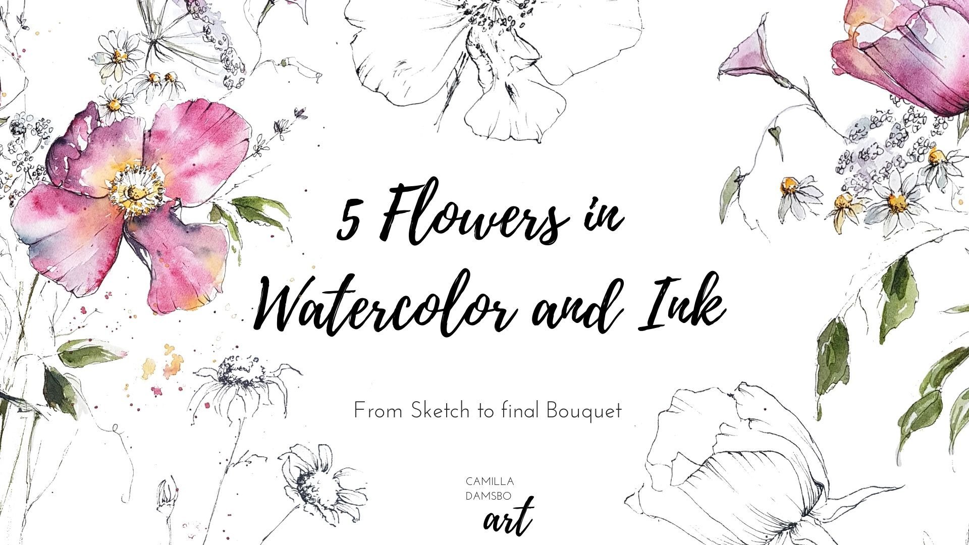 Watercolor Summer Flowers Collection - Inspire Uplift