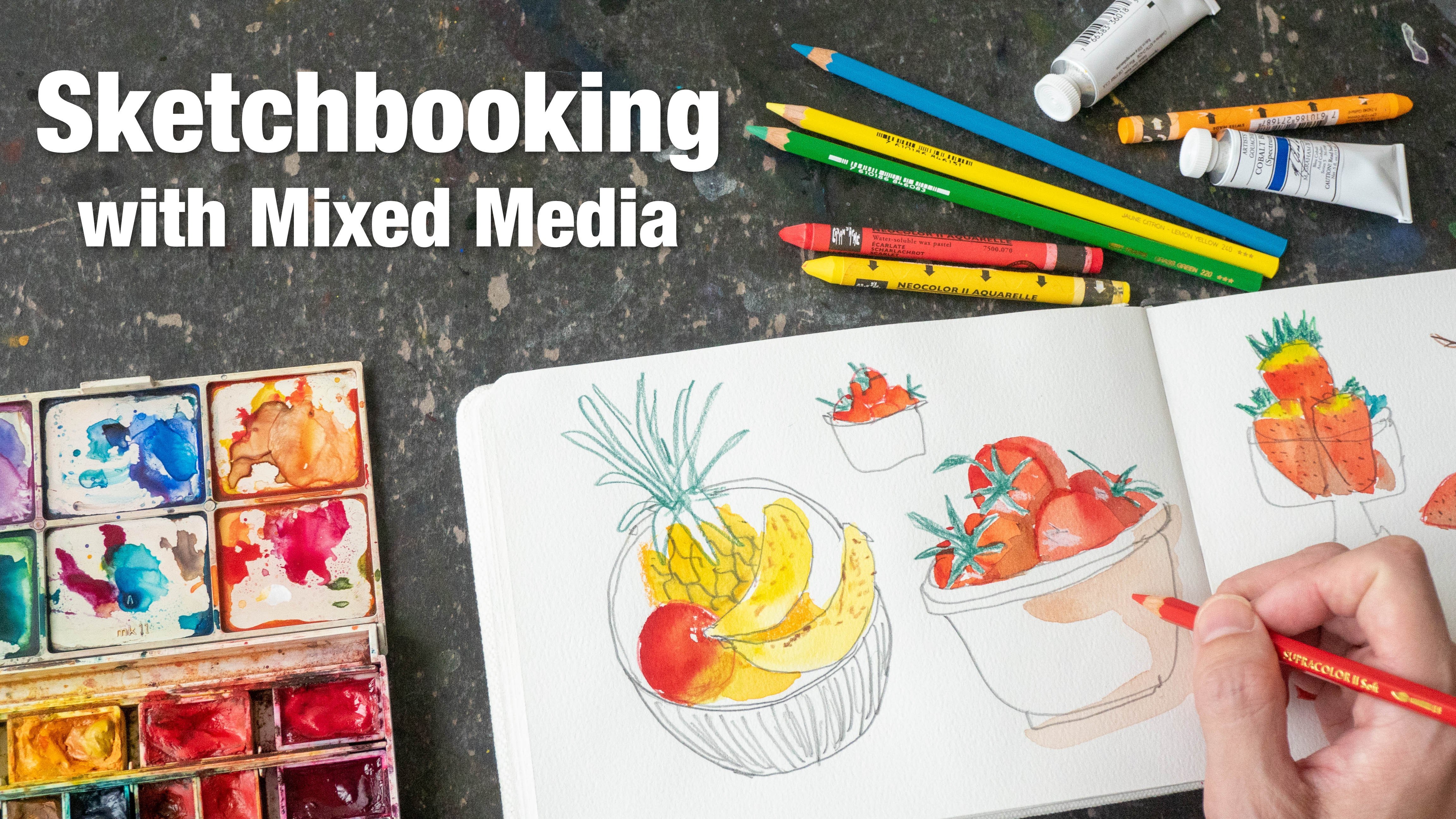 Online Course: Creative Sketchbook Practice With Mixed Media from