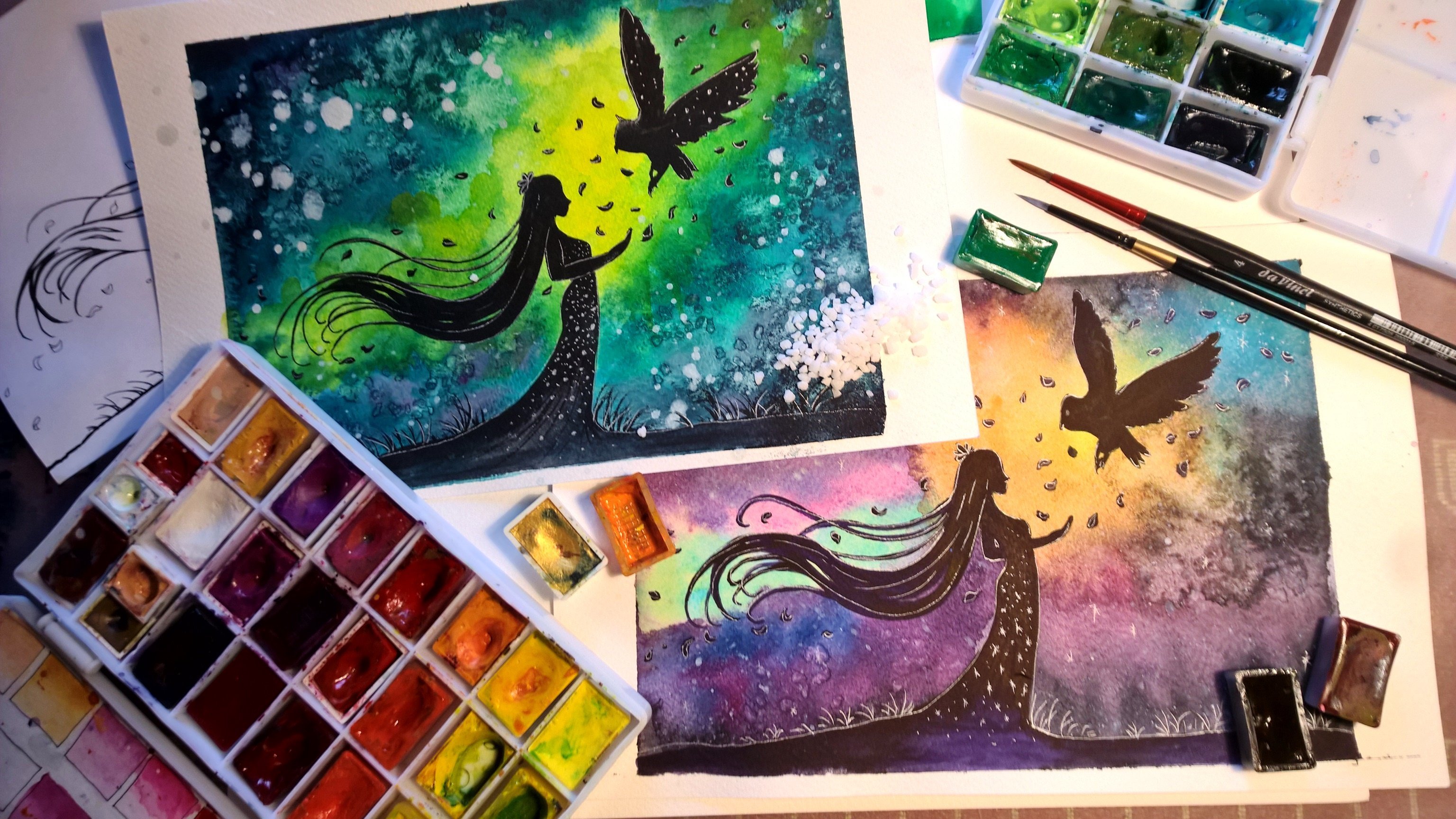 Fun Galaxy Art Project for Kids with Watercolours and Oil Pastels