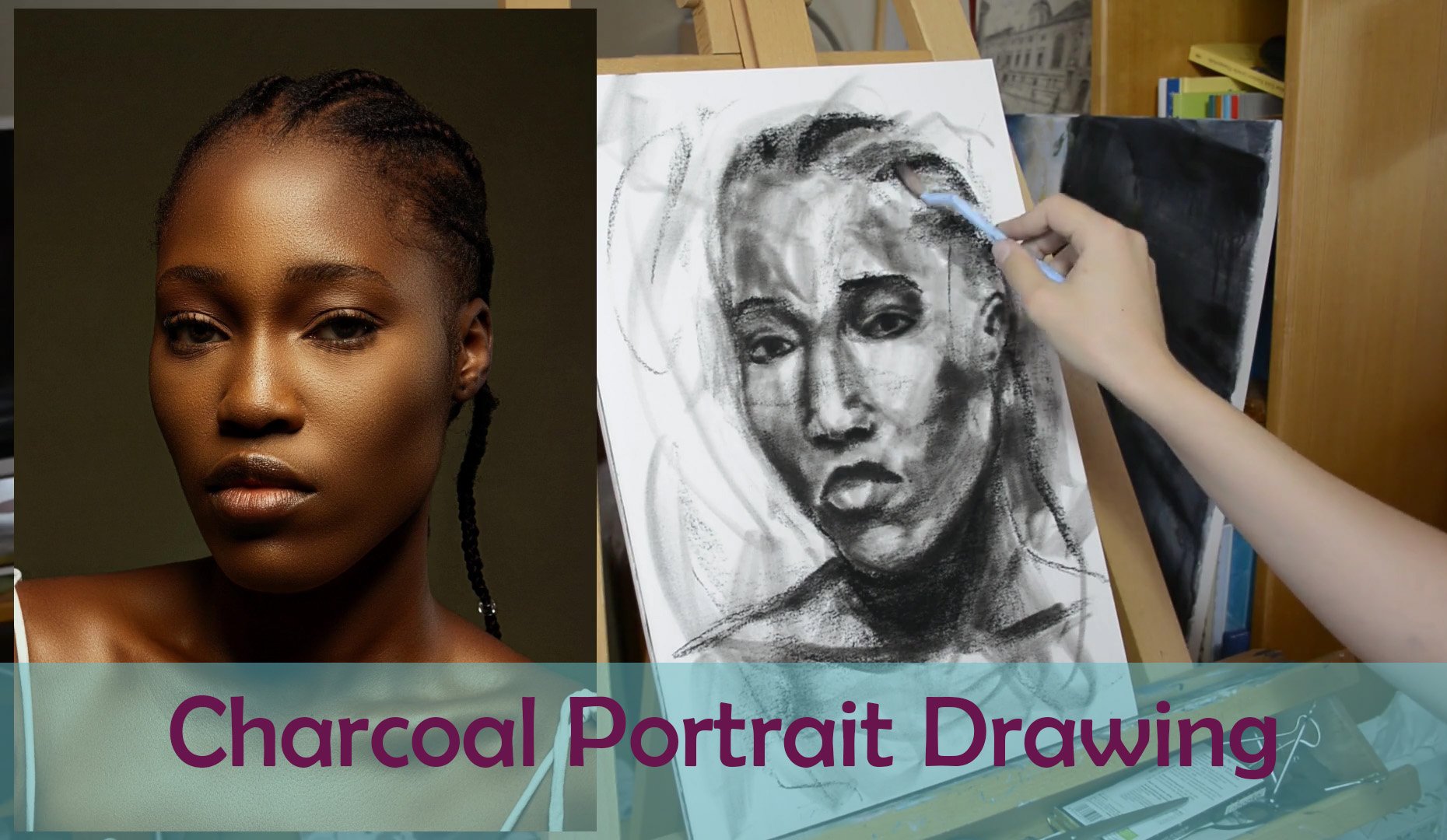 Draw FAST & EASY with CHARCOAL Pencil! Realistic Portrait Drawing Tutorial!  