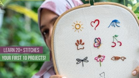 Modern Embroidery: 10 Charming Designs, 20+ Essential Stitches