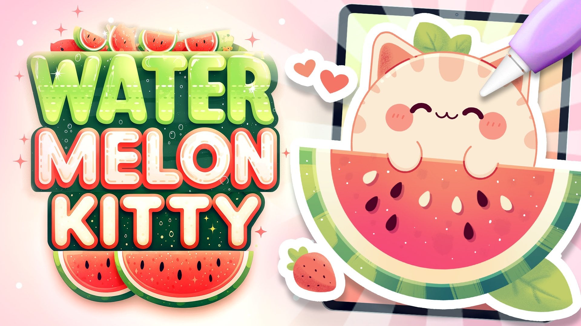 One in a Melon: Draw a Cute Watermelon Kitty in Procreate Uni Corn