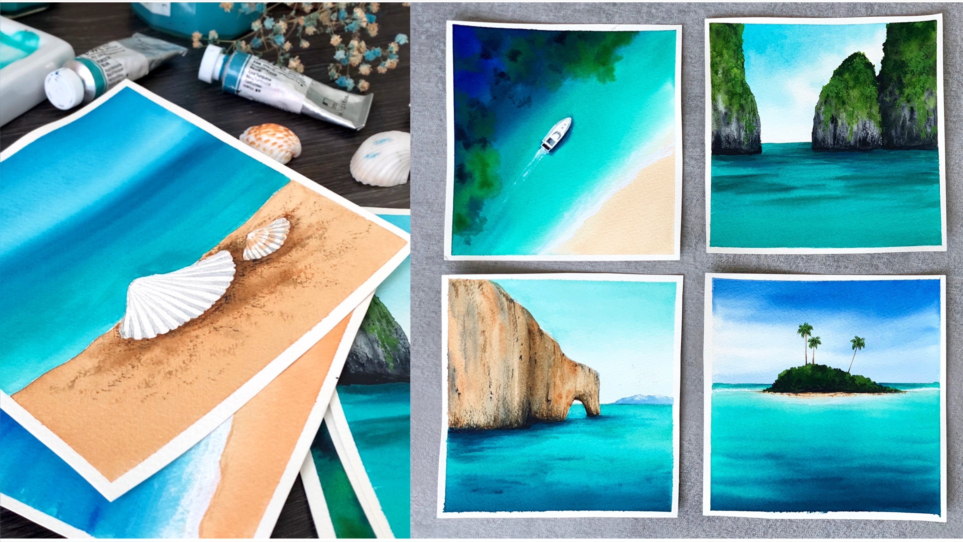 Paisagens marítimas para iniciantes: aprenda a pintar 10 aquarelas fáceis, Zaneena Nabeel