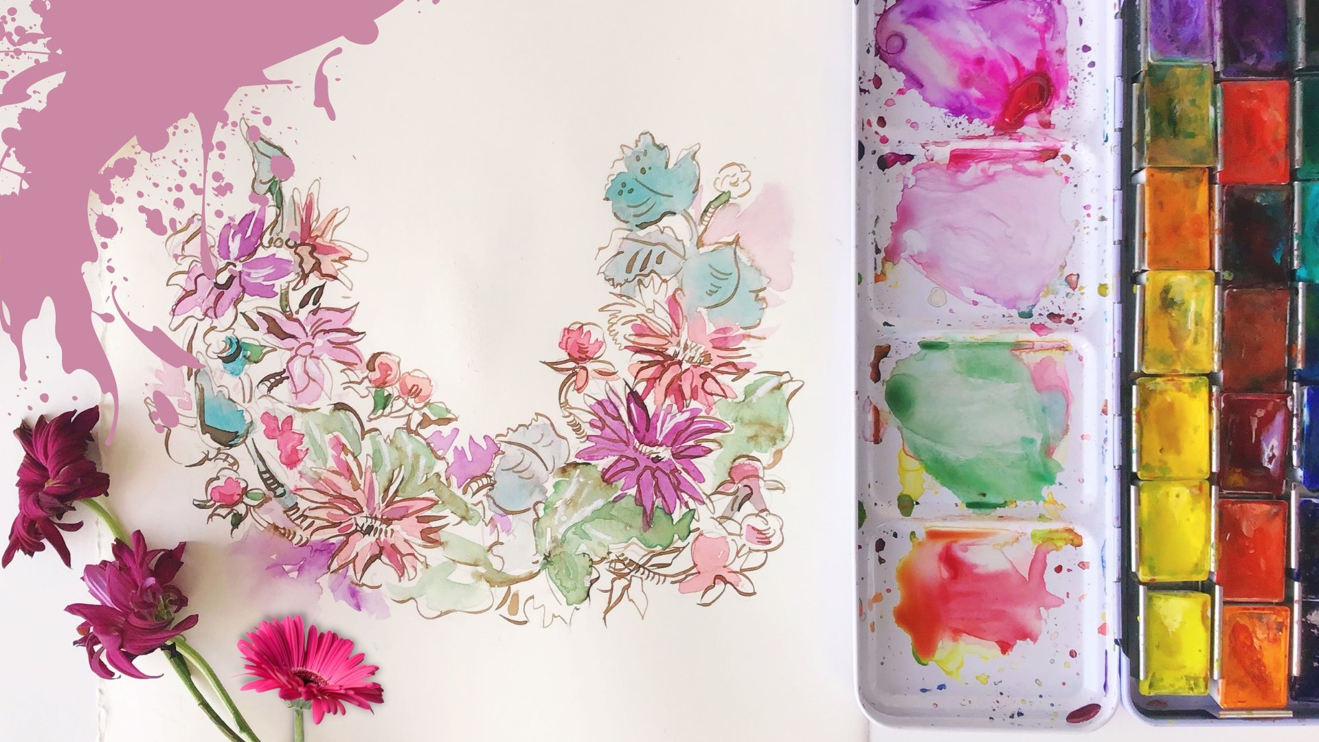 Ink and Wash Florals: Stunning Botanical Projects in Watercolor and Ink