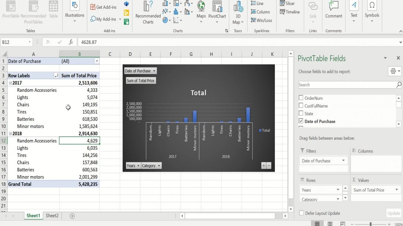 Microsoft Excel Pivottables Part 1 