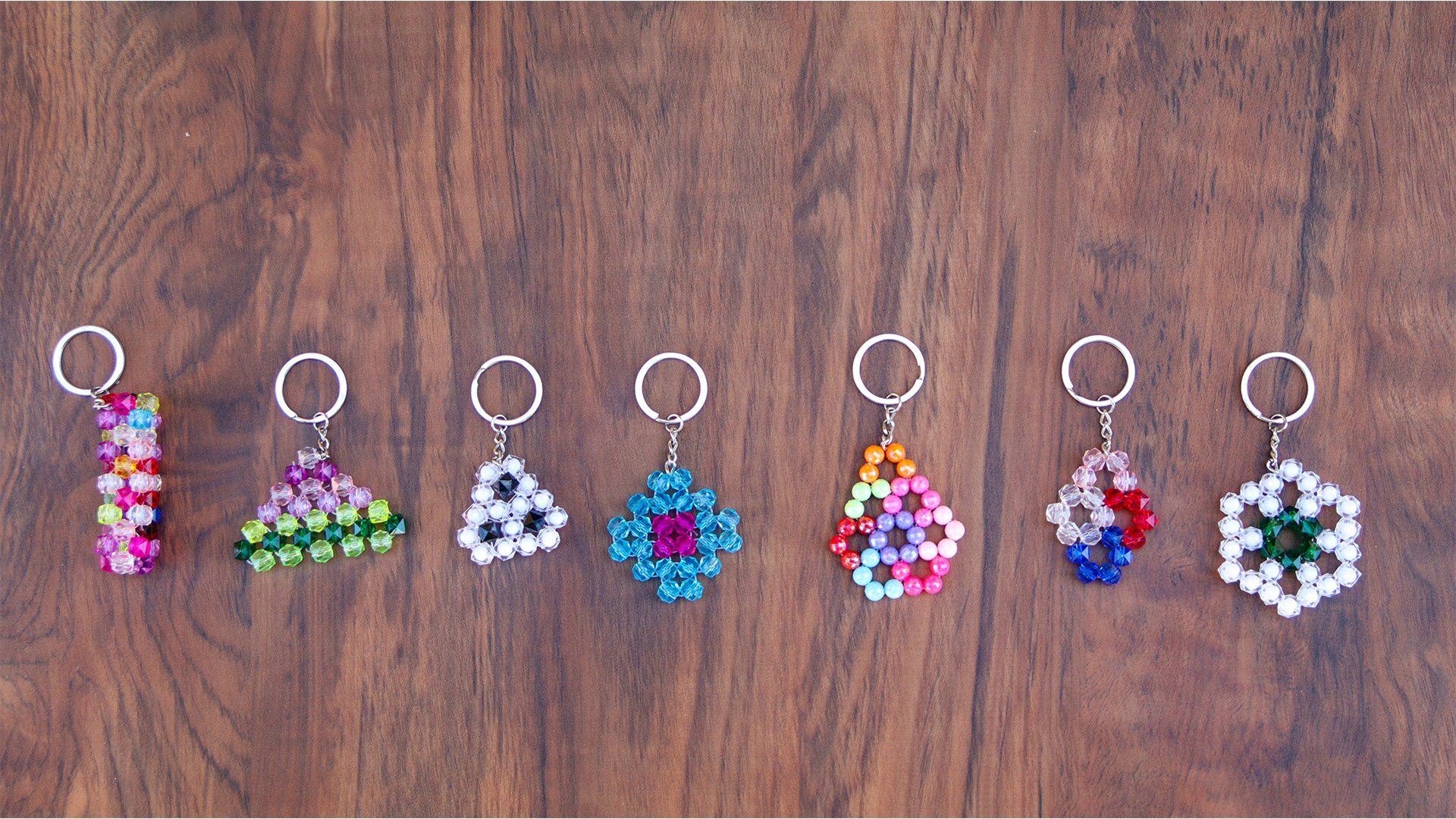 6 Beaded Keychain, Keyrings, Keychain,bag Tag, Handbag Keychain