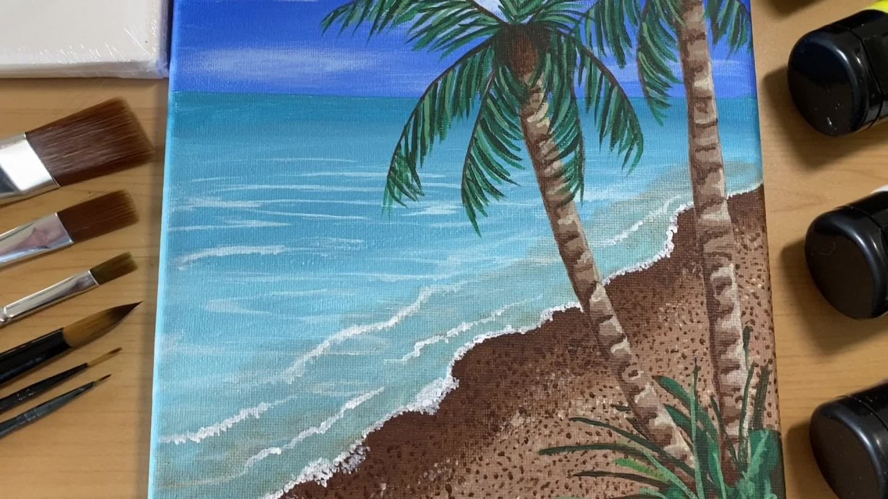 Paint a Tropical Beach Scene with Acrylic Paints | LaVonne | Skillshare