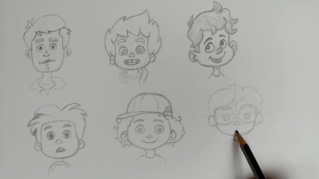Como desenhar rosto: desenho de personagens para crianças (guias  fundamentais) | Amelie Braun | Skillshare, image size:1280x720