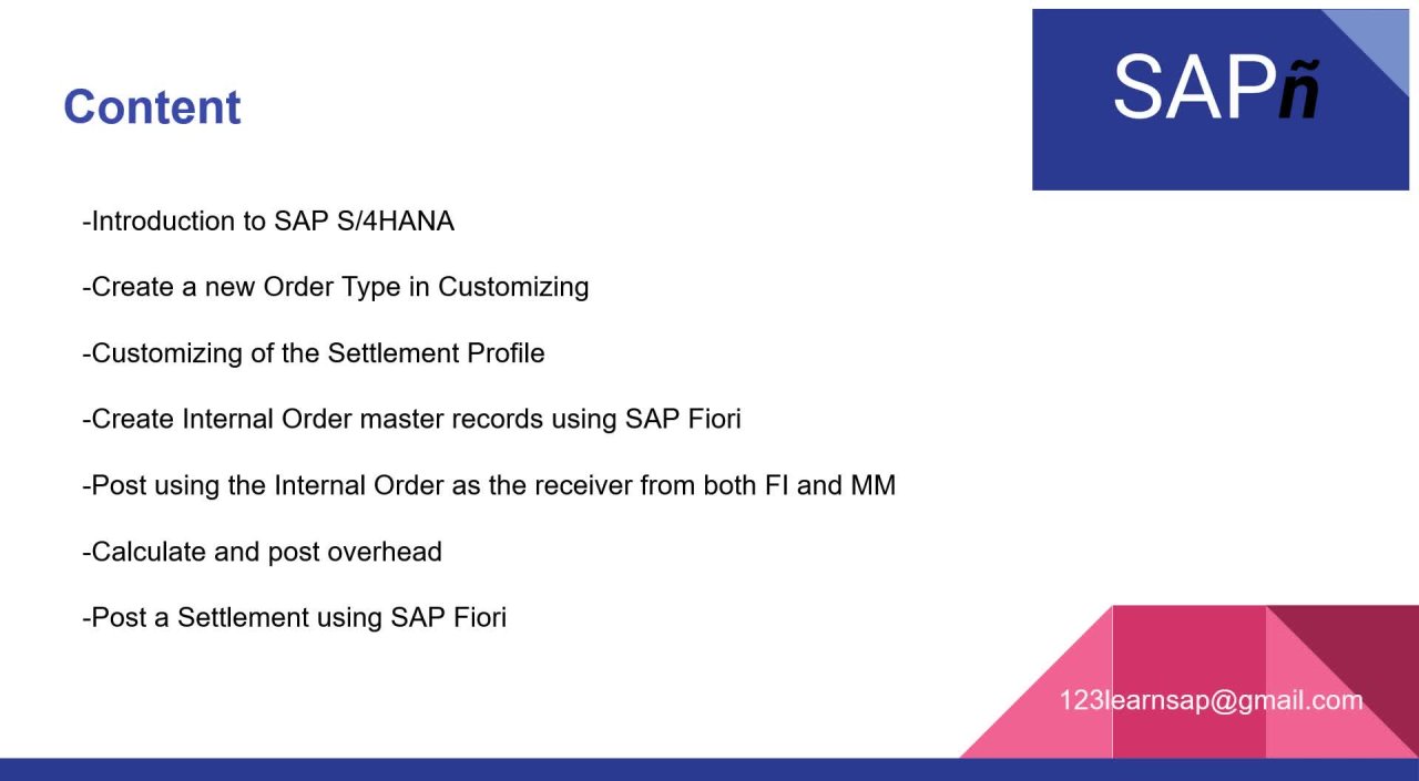 SAP S/4HANA MM FICO Master Internal Orders using Fiori and customizing | SAP  EnTuIdioma | Skillshare