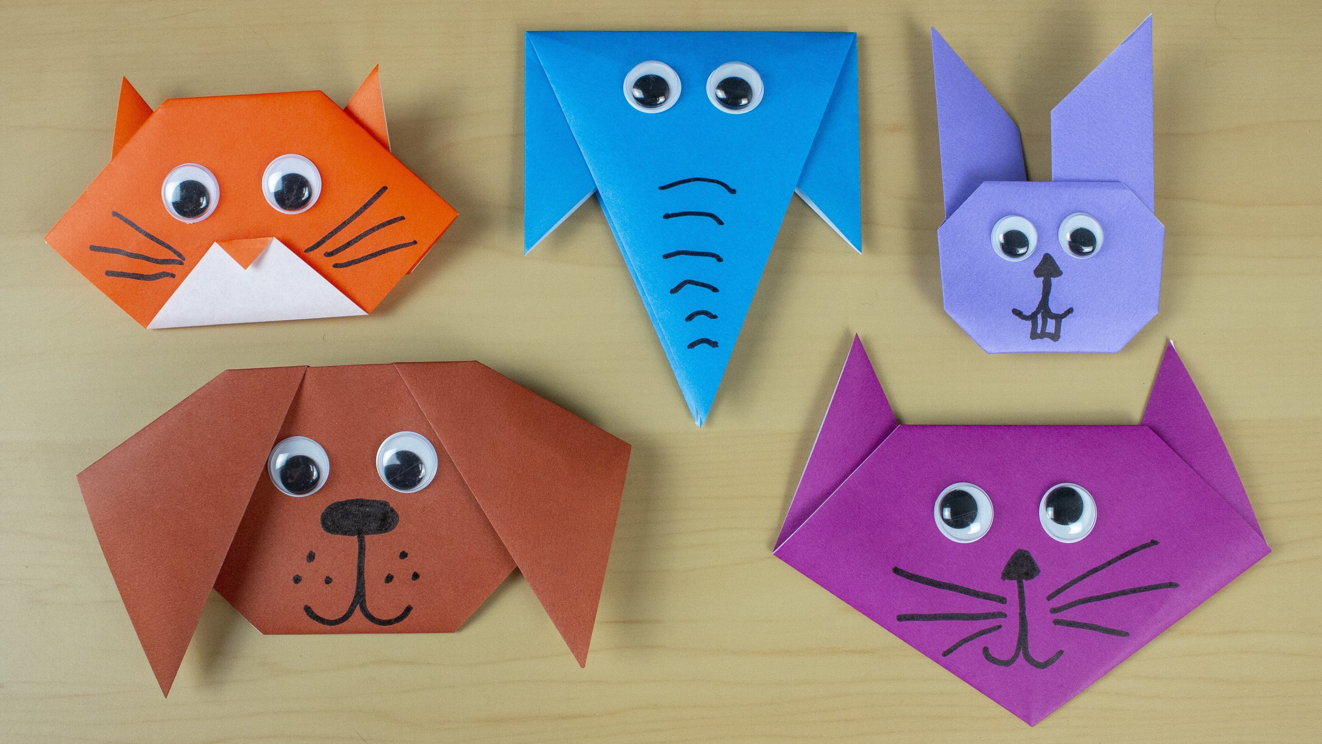 5 Fun Origami Animal Faces. Great for Kids | Kevin Hutson | Skillshare