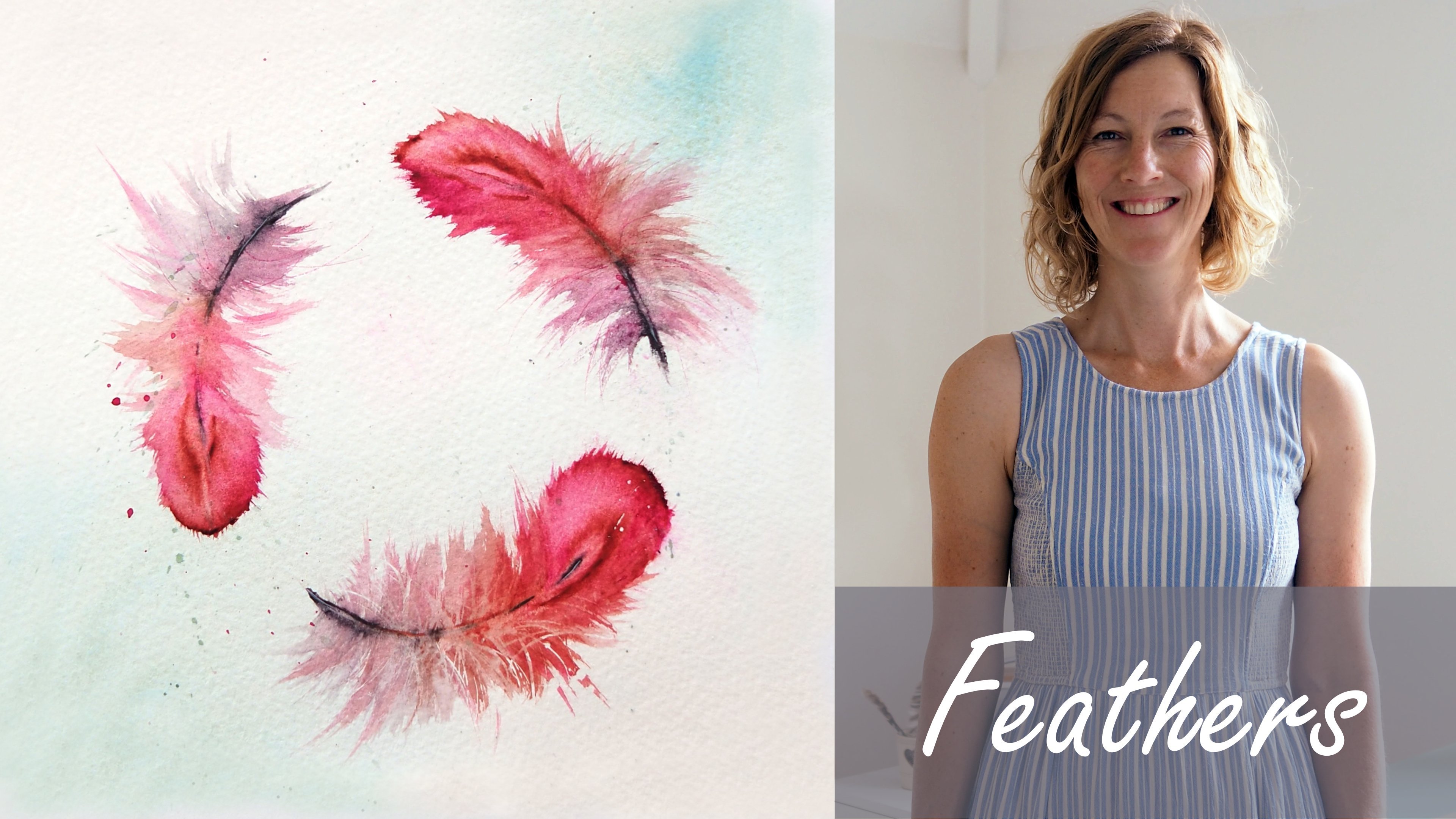 Three Feathers. An Easy All-Level Watercolour Class with Jane Davies, Jane  Davies