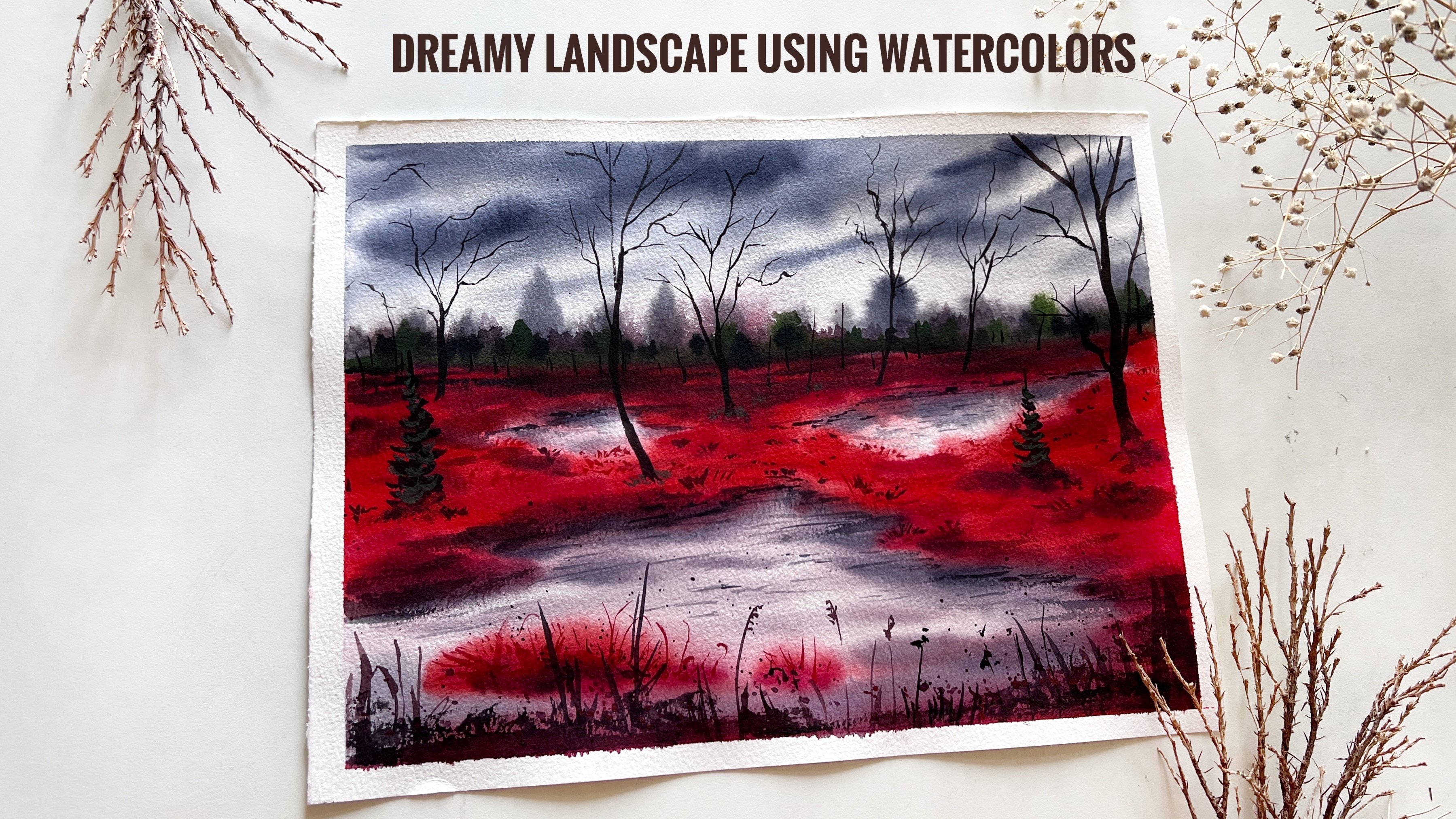 Dreamy Landscape with Watercolors, Shanan Subhan