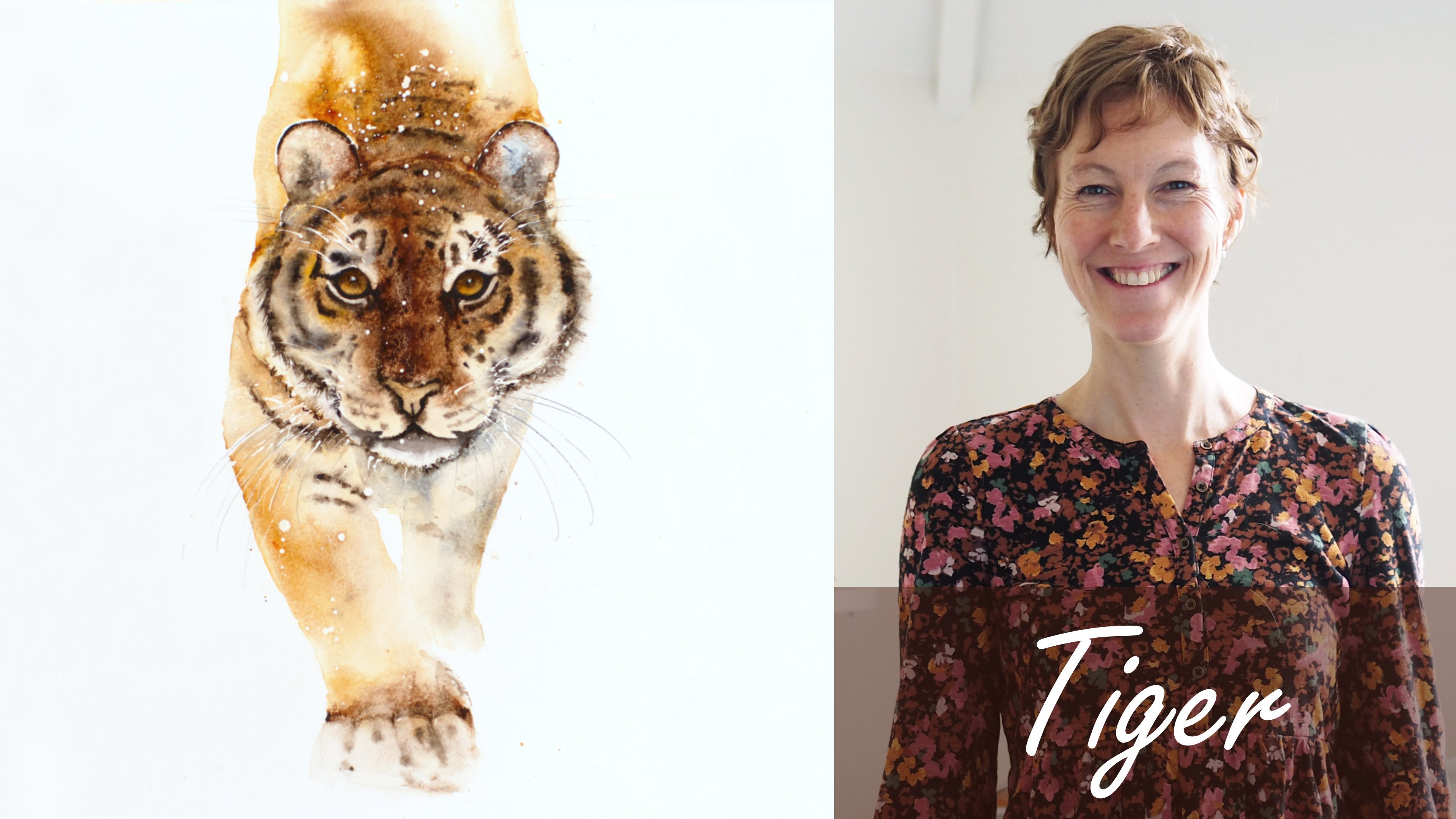 Tiger. A Free-Flow Watercolour Masterclass with Jane Davies, Jane Davies