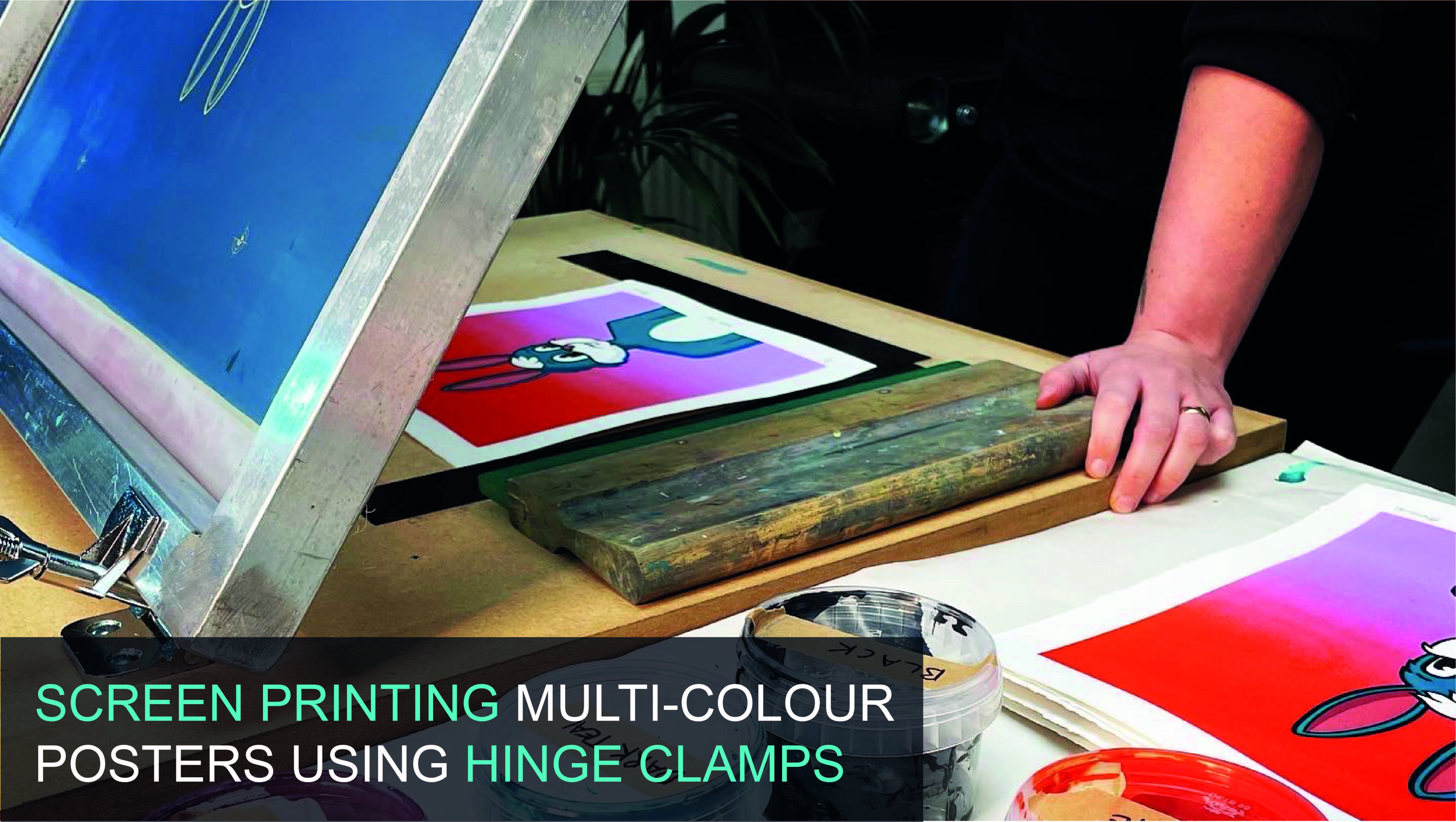 Integral Børnehave fodspor Screen printing multi-colour posters using hinge clamps : The perfect home  studio. | Chessie Rosier-Parker | Skillshare