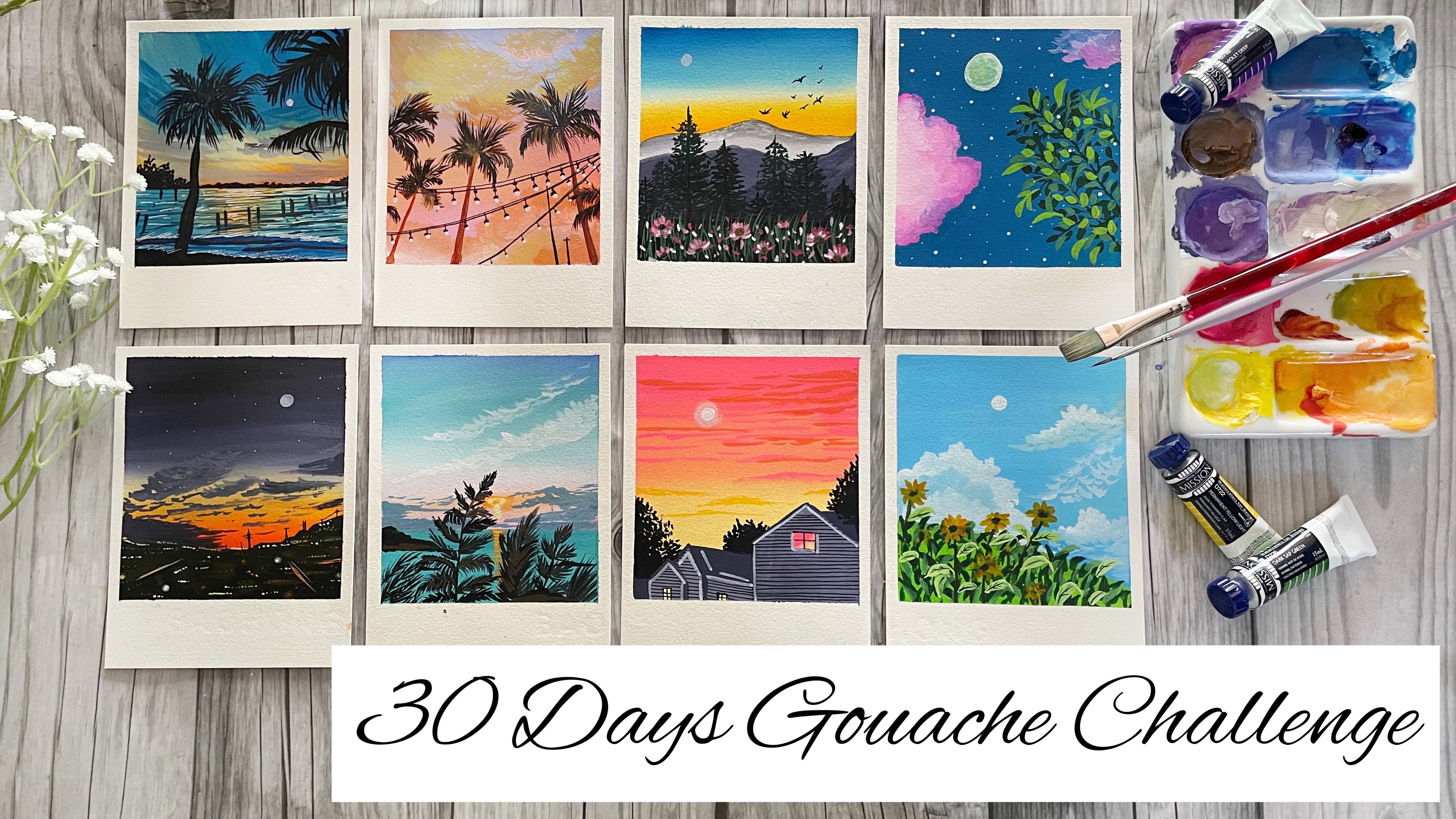 30 Day Gouache Challenge - A Way to Develop Your Gouache Skills