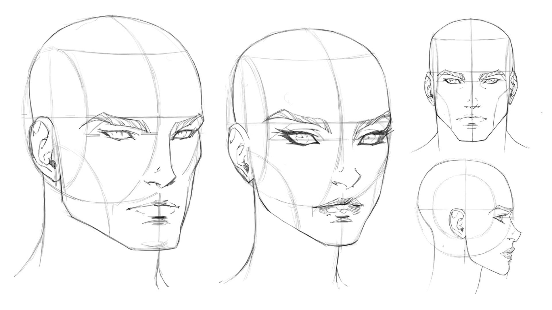 How To Draw Heads & Faces Drawing Portrait, Profile & Three