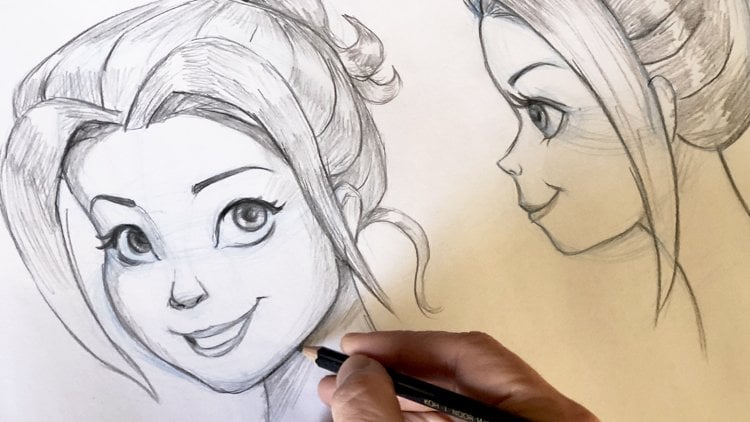 disney princess face sketch