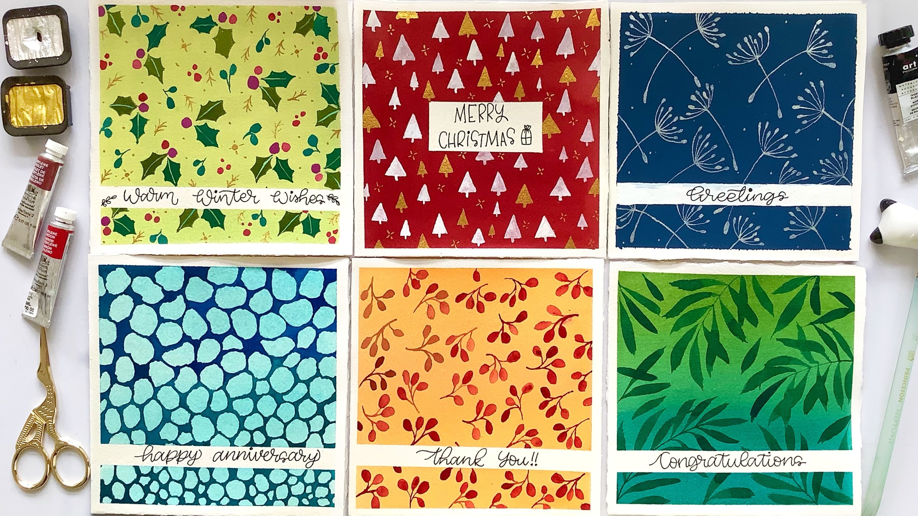 Be Creative - Exploring Watercolor Patterns to Holiday Card Making