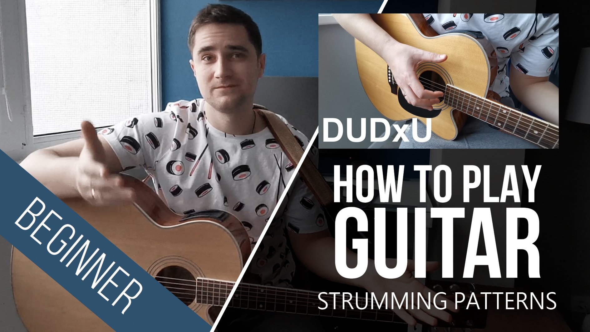 Guitar strumming patterns for BEGINNERS (Play 