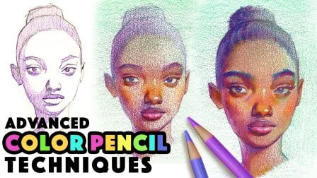 Técnicas avanzadas del lápiz en color para componer retratos con estilo de colores.