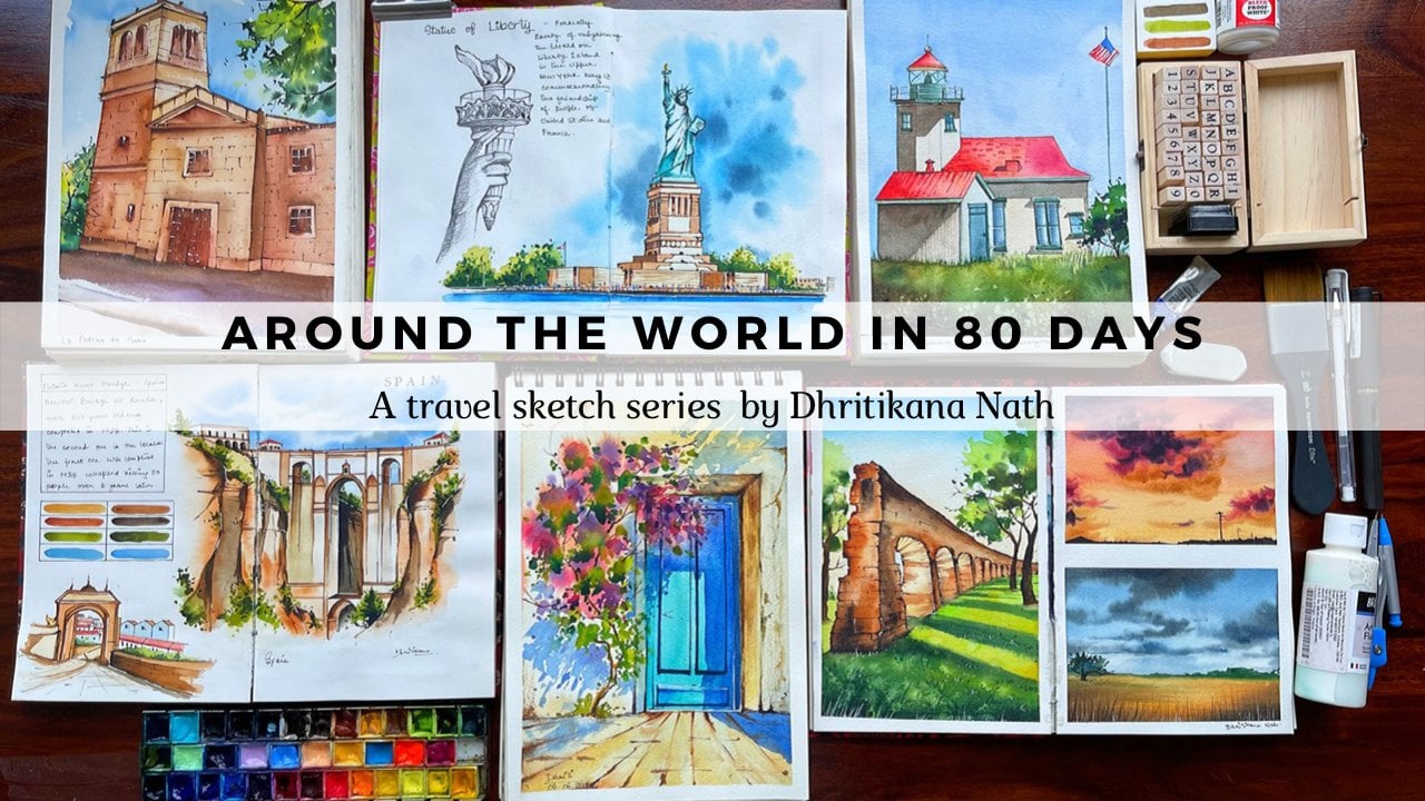 Around the World in 80 days - A Travel Sketch Series, Dhritikana Nath