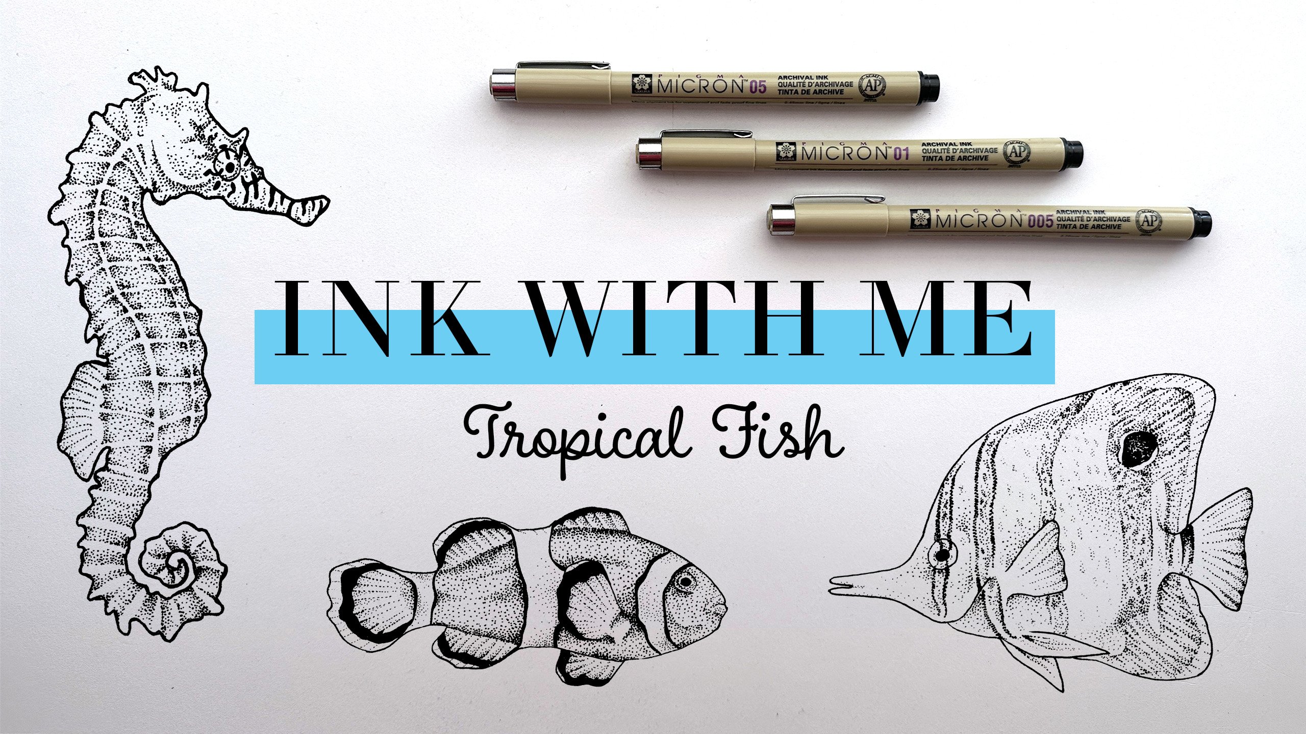 Touch Fish Set of 6 Micro Pens,Art Pens,Fineliner Ink Pens