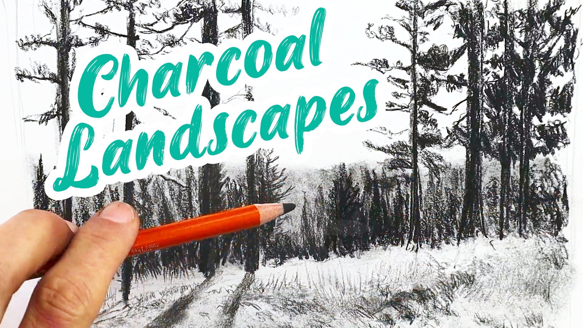 How to Draw with Charcoal Pencils - A Landscape Sketch