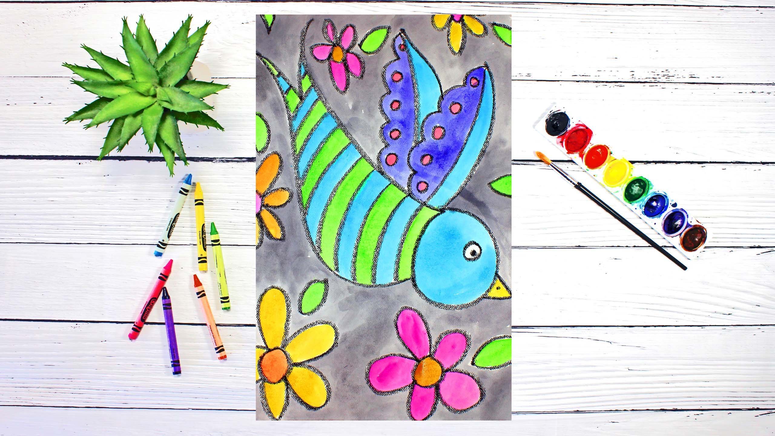 Educational Art Kits for Kids. Introductory Watercolor Folk 