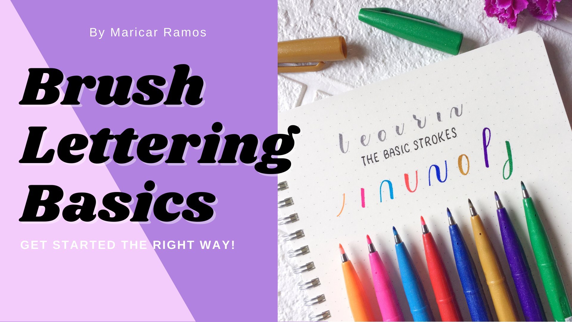 Cuaderno trabajo lettering para pincel fino