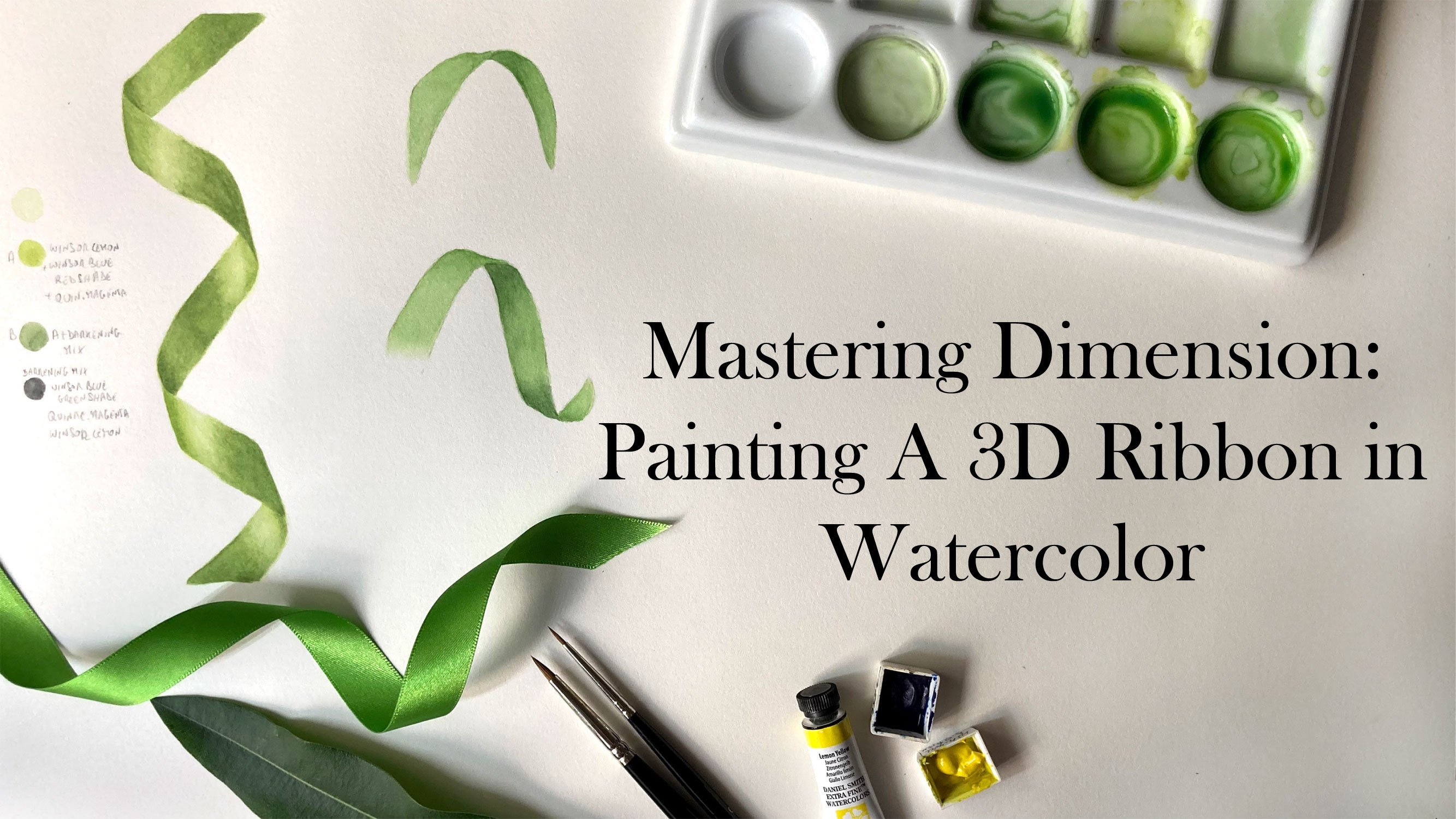 Mastering Dimension: Painting A 3D Ribbon in Watercolor, Katia Galante