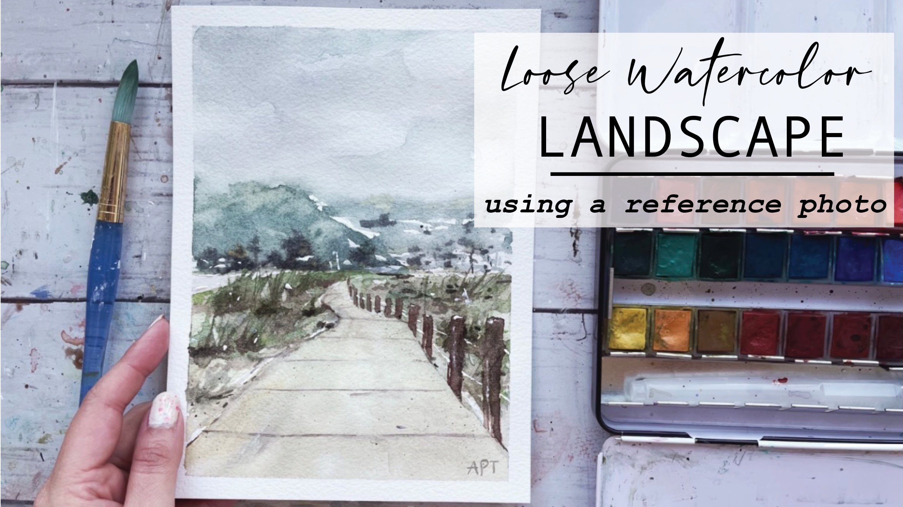 Watercolor Landscape Painting Tutorial from a Photo – Camera and a Canvas