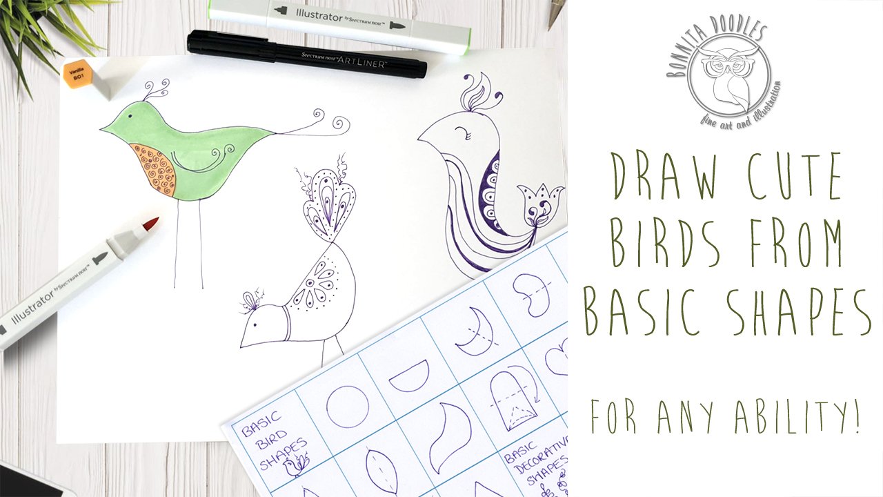 Draw Cute Birds From Basic Shapes Bonnita Moaby Skillshare