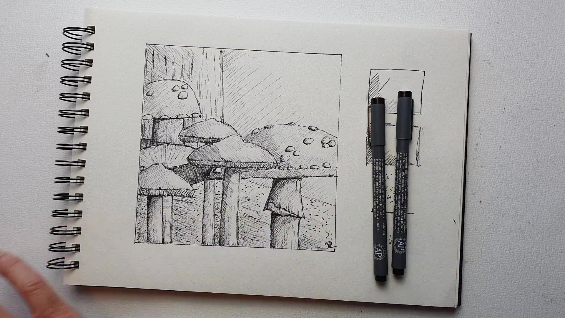 NEW Mushroom Scene Mini Sketchbook Can Be Made Left Handed 