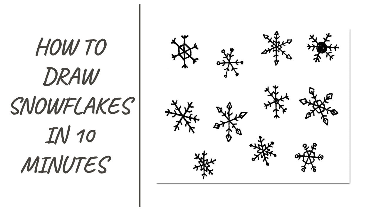 how to draw a snowflake step by step for kids