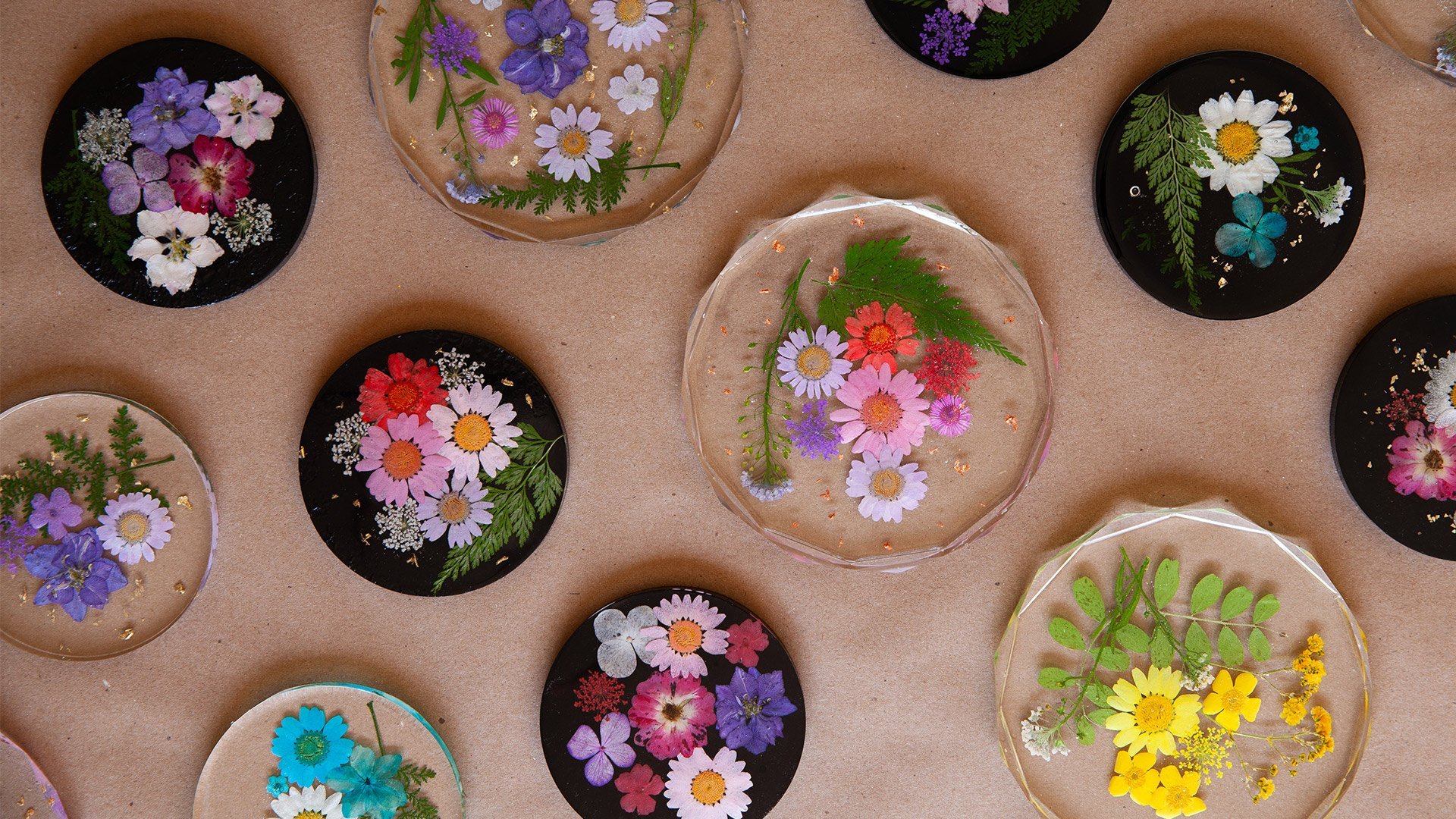 DIY resin coasters with dried pressed flowers - Gardening4Joy