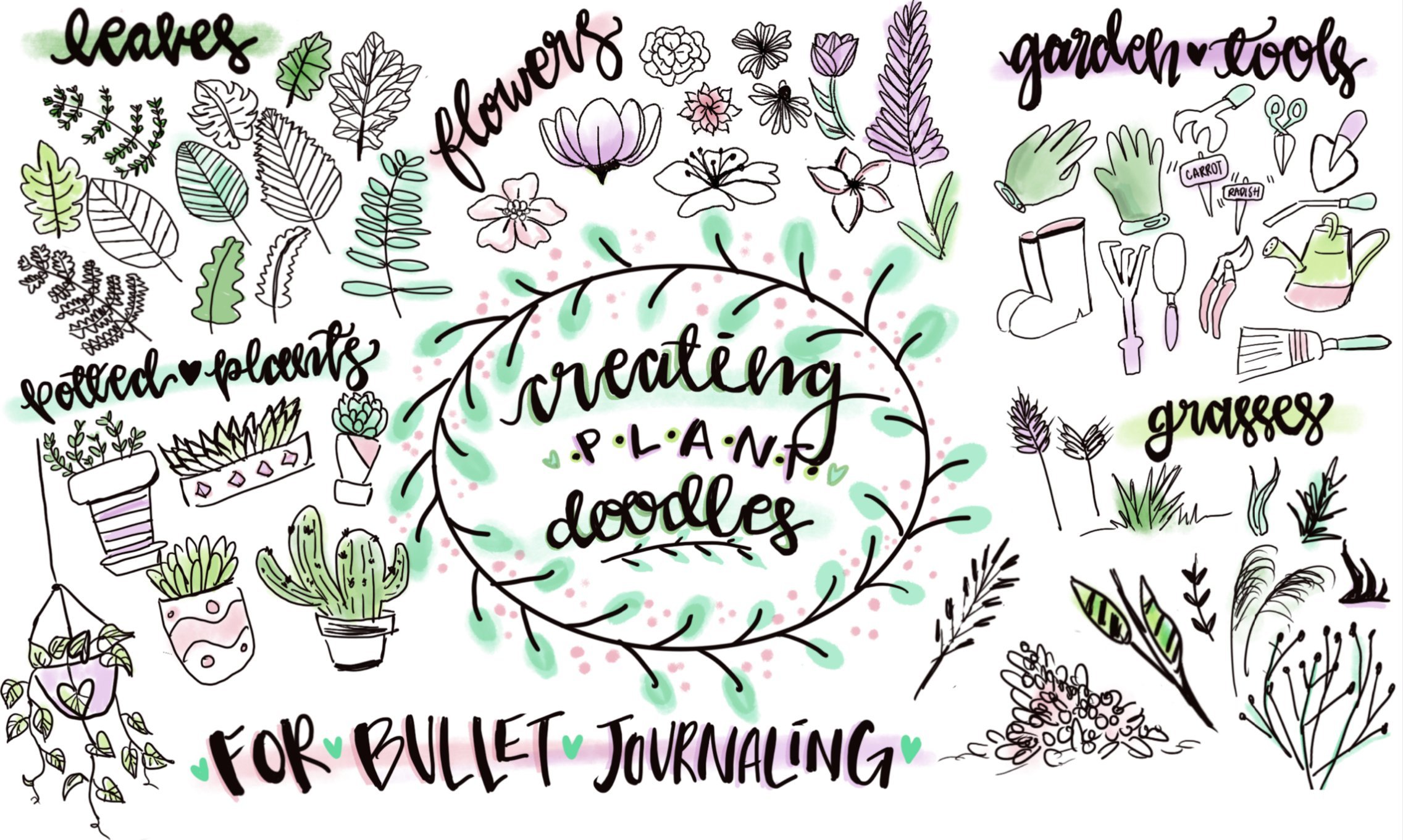 Leaf Doodles Bullet Journal Sticker Pack