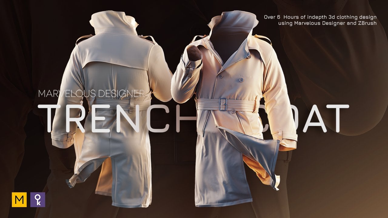 creating a trench coat using marvelous designer and zbrush