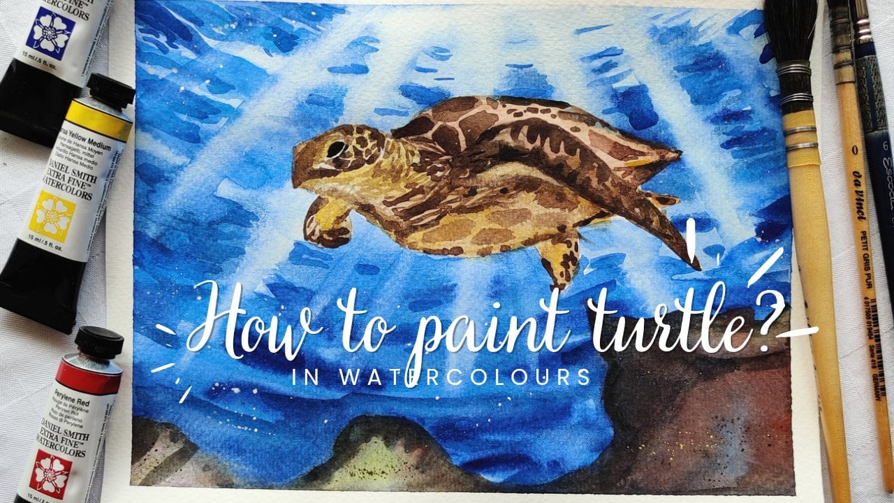 Como dibujar y pintar una tortugas marinas con pintura acrílica paso a paso  – art4kids