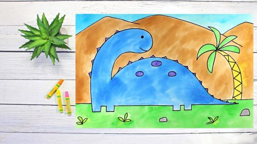 Drawings To Paint & Colour Dinosaur - Print Design 024